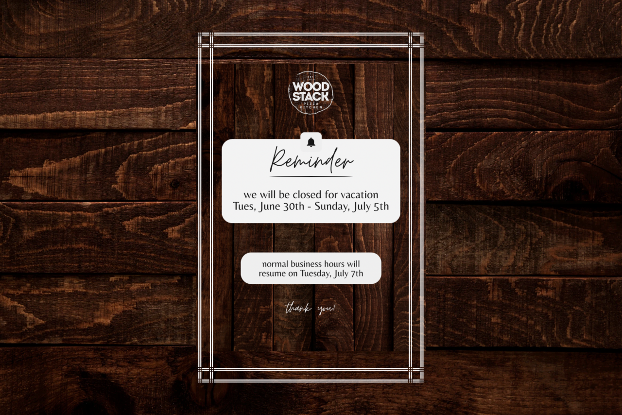 Closed for Vacation Wood Stack