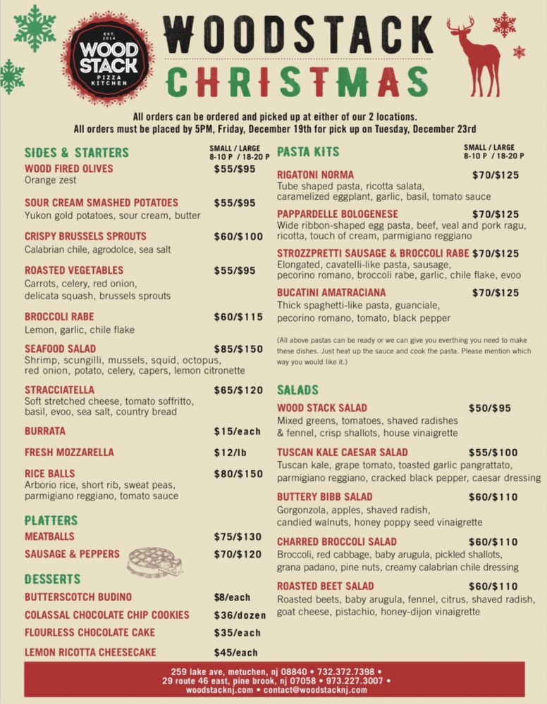 Holiday Menu Wood Stack